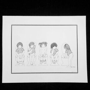 Julie Corsover Children's Prints "Toilets" - Vintage 1973 Unframed: New
